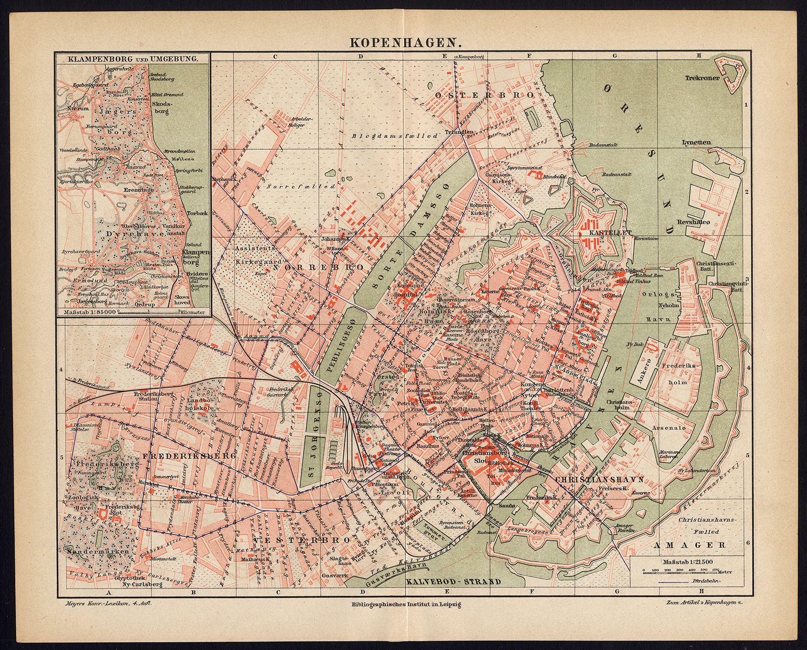 Bb06552 4 416x335 Antique Plan-COPENHAGEN-DENMARK-TOWN PLAN-KLAMPENBORG-Meyers-1893
