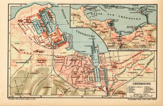Antique Plan-CHERBOURG-FRANCE-Meyers-1895