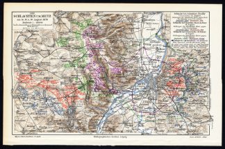 Antique Plan-BATTLE-METZ-FRANCE-Meyers-1895