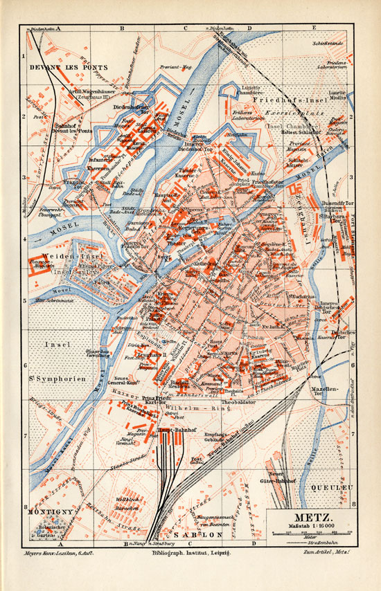 Bb06567 416x646 Antique Plan-METZ-CITY PLAN-MOSEL-FRANCE-Meyers-1895