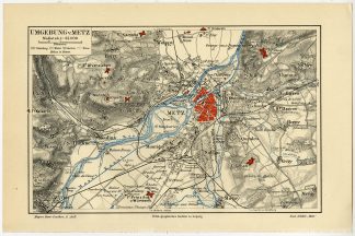 Antique Plan-METZ-MOSEL-FRANCE-Meyers-1895