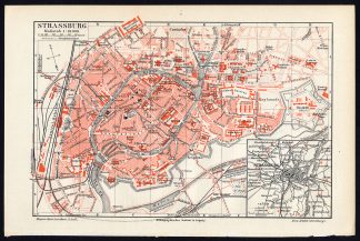 Antique Plan-STRASBOURG-FRANCE-Meyers-1893