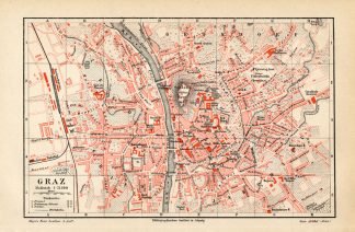 Antique Plan-GRAZ-AUSTRIA-Meyers-1895