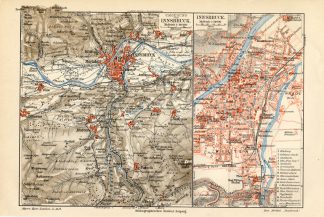 Antique Plan-INNSBRUCK-AUSTRIA-Meyers-1895