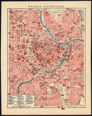 Antique Plan-WIEN-VIENNA-AUSTRIA-Winkler Prins-1895
