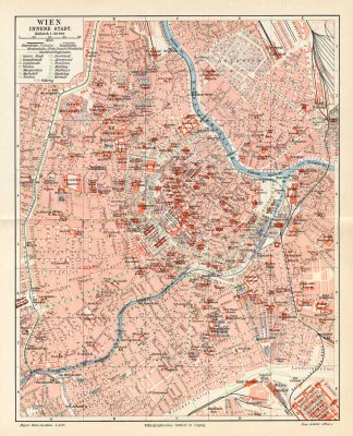 Antique Plan-WIEN-VIENNA-AUSTRIA-INNER CITY-Meyers-1902