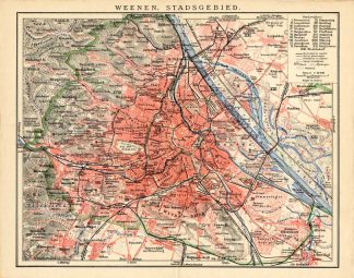 Antique Plan-WIEN-VIENNA-AUSTRIA-PLAN-CITY-Oosthoek-1895