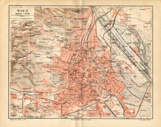 Antique Plan-WIEN-VIENNA-AUSTRIA-Meyers-1895