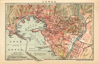 Antique Plan-GENUA-GENOVA-ITALY-Meyers-1895
