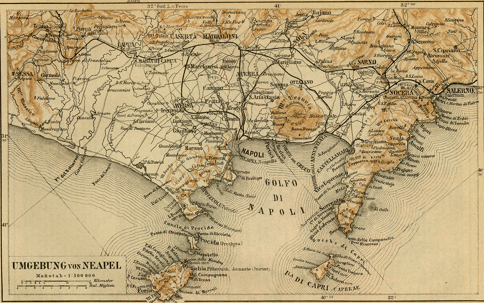 Bb06601 2 Az A 416x261 Antique Plan-NAPLES-NAPOLI-ITALY-REGION-MAP-Meyers-1895 - Image 2