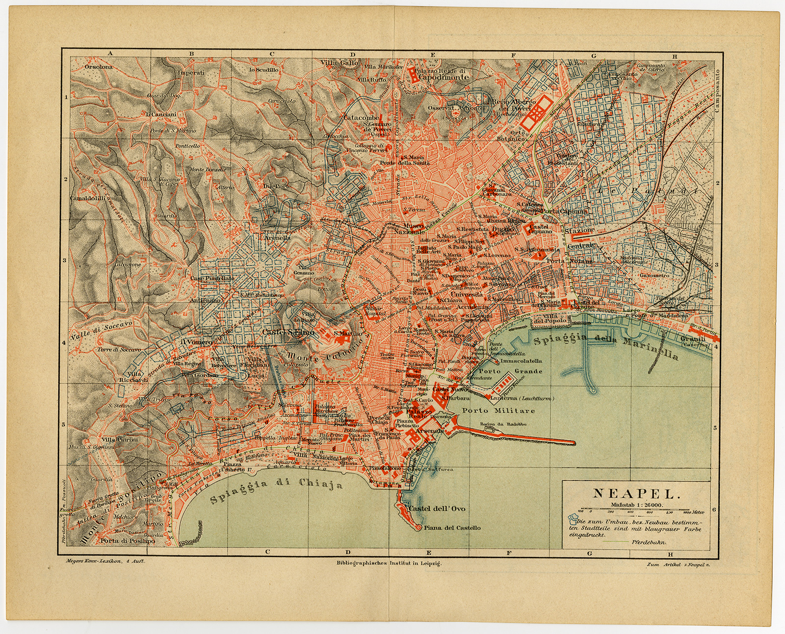 Bb06601 2 416x336 Antique Plan-NAPLES-NAPOLI-ITALY-REGION-MAP-Meyers-1895 - Image 3