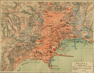 Antique Plan-NAPLES-NAPOLI-ITALY-REGION-MAP-Meyers-1895