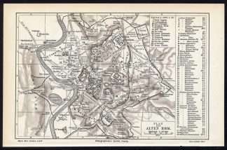 Antique Plan-ANCIENT ROME-ROMA-ITALY-Meyers-1895