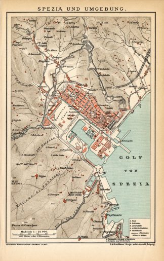 Antique Plan-LA SPEZIA-ITALY-Meyers-1895