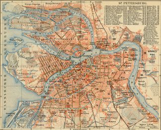 Antique Plan-ST. PETERSBURG-RUSSIA-Meyers-1902