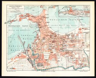Antique Plan-ALEXANDRIA-EGYPT-Meyers-1904