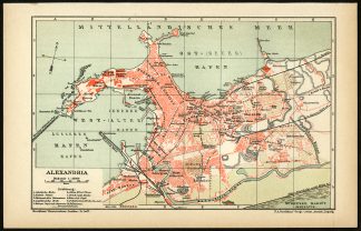 Antique Plan-ALEXANDRIA-EGYPT-Meyers-1885