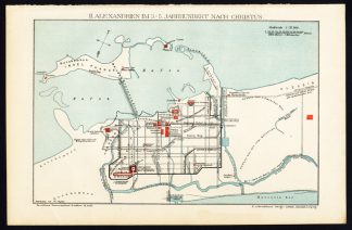 Antique Plan-ALEXANDRIA-EGYPT-HISTORY-Meyers-1895