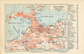 Antique Plan-ALEXANDRIA-EGYPT-Meyers-1895