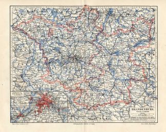 Antique Map-BRANDENBURG-BERLIN-GERMANY-Meyers-1895