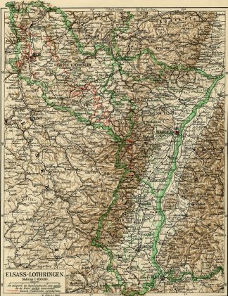 Antique Map-ALSACE LORRAINE-ELSASS-GERMANY-Meyers-1895