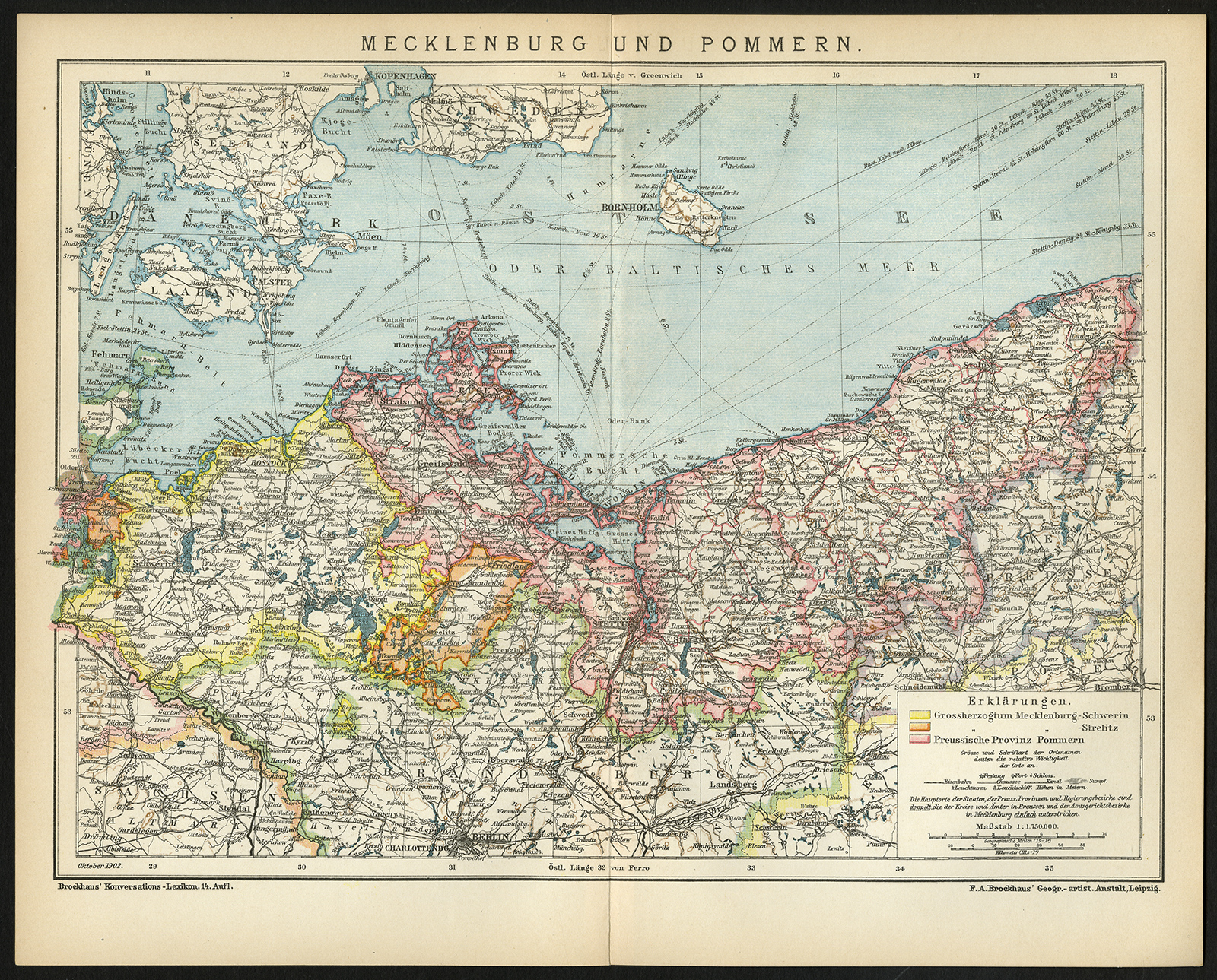 Bb06695 5 416x335 Antique Map-POMERANIA-MECKLENBURG-GERMANY-Brockhaus-1893