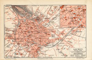 Antique Map-AACHEN-GERMANY-REGION-Meyers-1895