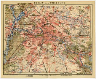 Antique Map-BERLIN-REGION-GERMANY-Brockhaus-1893