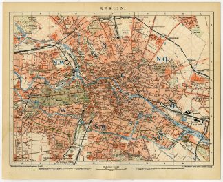 Antique Map-BERLIN-GERMANY-Brockhaus-1895
