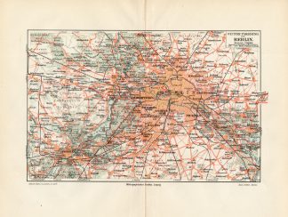 Antique Map-BERLIN-POTSDAM-GERMANY-Meyers-1895