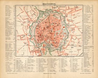 Antique Map-BRAUNSCHWEIG-GERMANY-REGION-Meyers-1895
