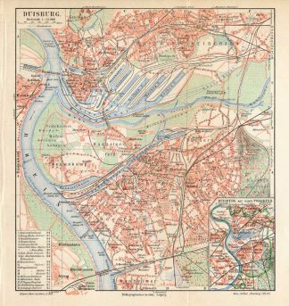 Antique Map-DUISBURG-GERMANY-Meyers-1895