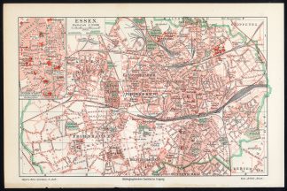 Antique Map-ESSEN-GERMANY-Meyers-1902