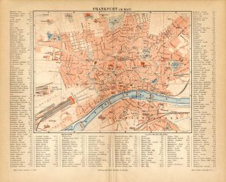 Antique Map-FRANKFURT AM MAIN-GERMANY-Meyers-1895
