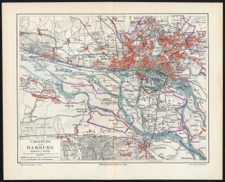 Antique Map-HAMBURG-ALTONA-GERMANY-Meyers-1895