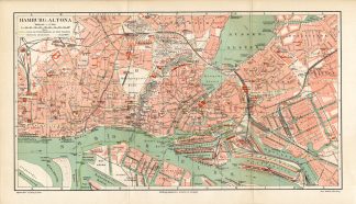 Antique Map-HAMBURG-ALTONA-GERMANY-Meyers-6th-1895