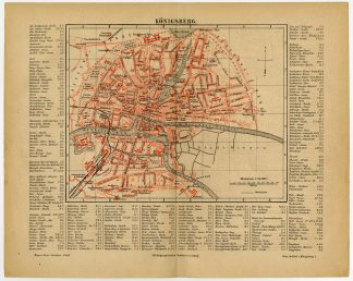 Antique Map-KONIGSBERG-KALININGRAD-RUSSIA-Meyers-1895