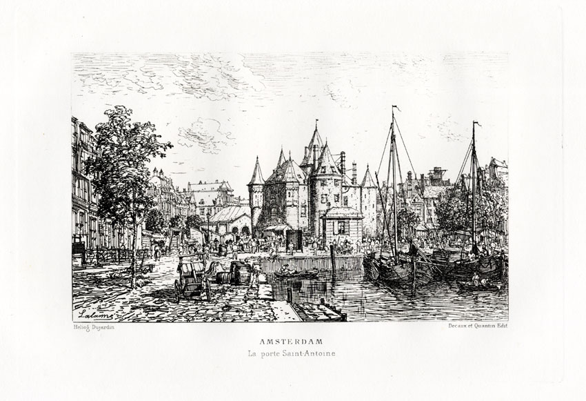 , Antique Print-GATE-ST. ANTHONY-AMSTERDAM-NETHERLANDS-Havard-Lalanne-1882, Pictura Antique Prints