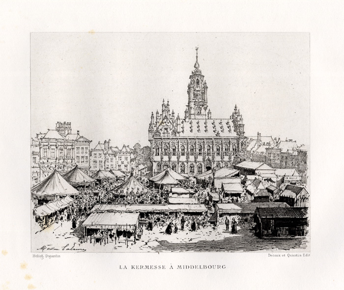 , Antique Print-MIDDELBURG-FAIR-NETHERLANDS-Havard-1882, Pictura Antique Prints