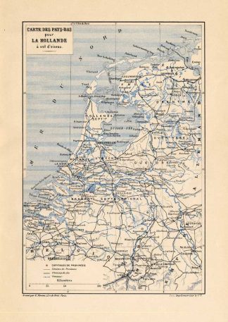Antique Map-HOLLAND-NETHERLANDS-Havard-1882