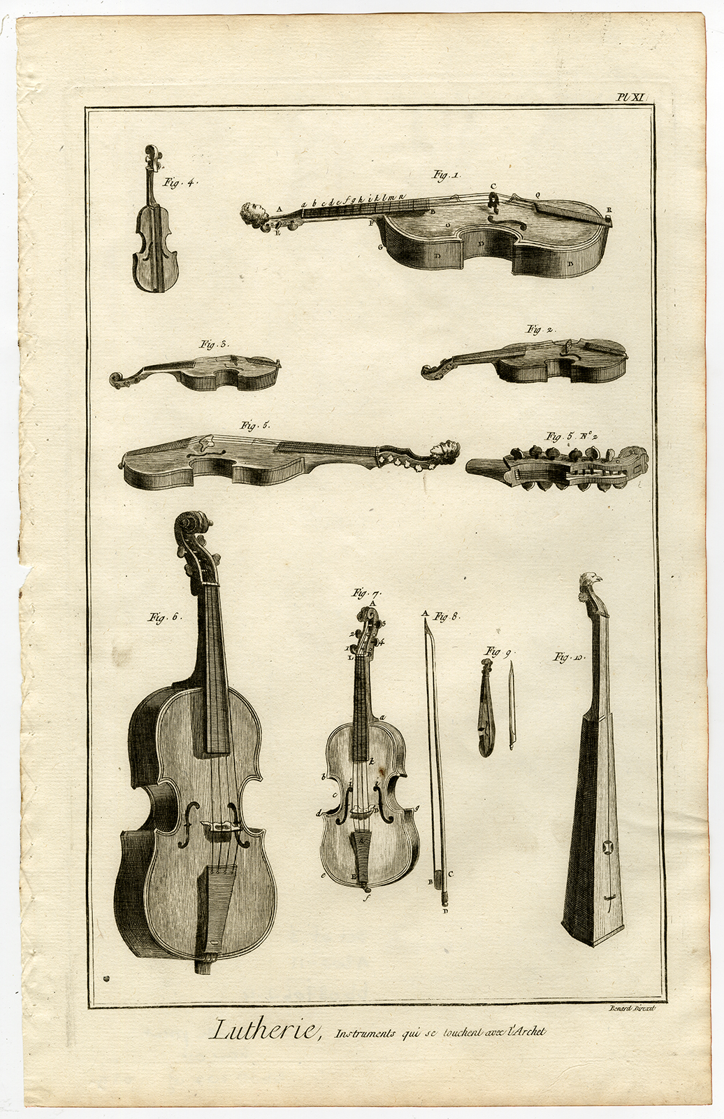 , 3 Antique Prints-LUTHIER-LUTHERIE-BOWED INSTRUMENTS-MUSIC-VIOLIN-Diderot-1751, Pictura Antique Prints