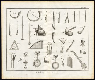 Antique Print-LUTHIER-LUTHERIE-ANCIENT-MUSIC-INSTRUMENT-Diderot-1751