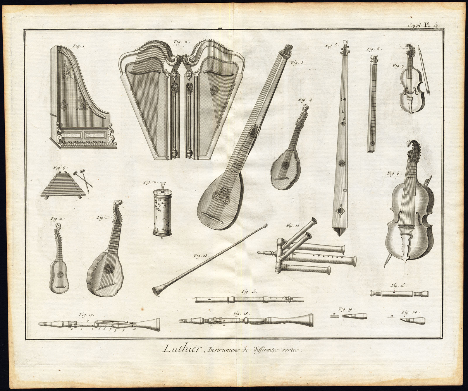 , Antique Print-LUTHIER-LUTHERIE-VIOLIN-INSTRUMENTS-MUSIC-Diderot-1751, Pictura Antique Prints