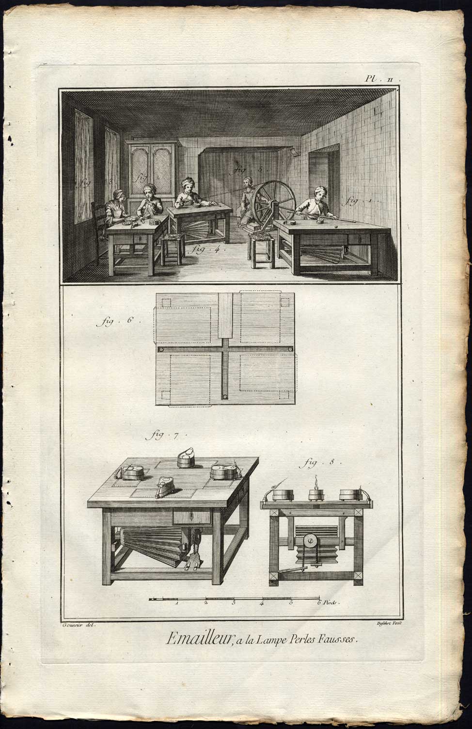 , 3 Antique Prints-EMAILLE-ENAMEL-PORCELAIN-PEARL-LAMP-Diderot-1751, Pictura Antique Prints