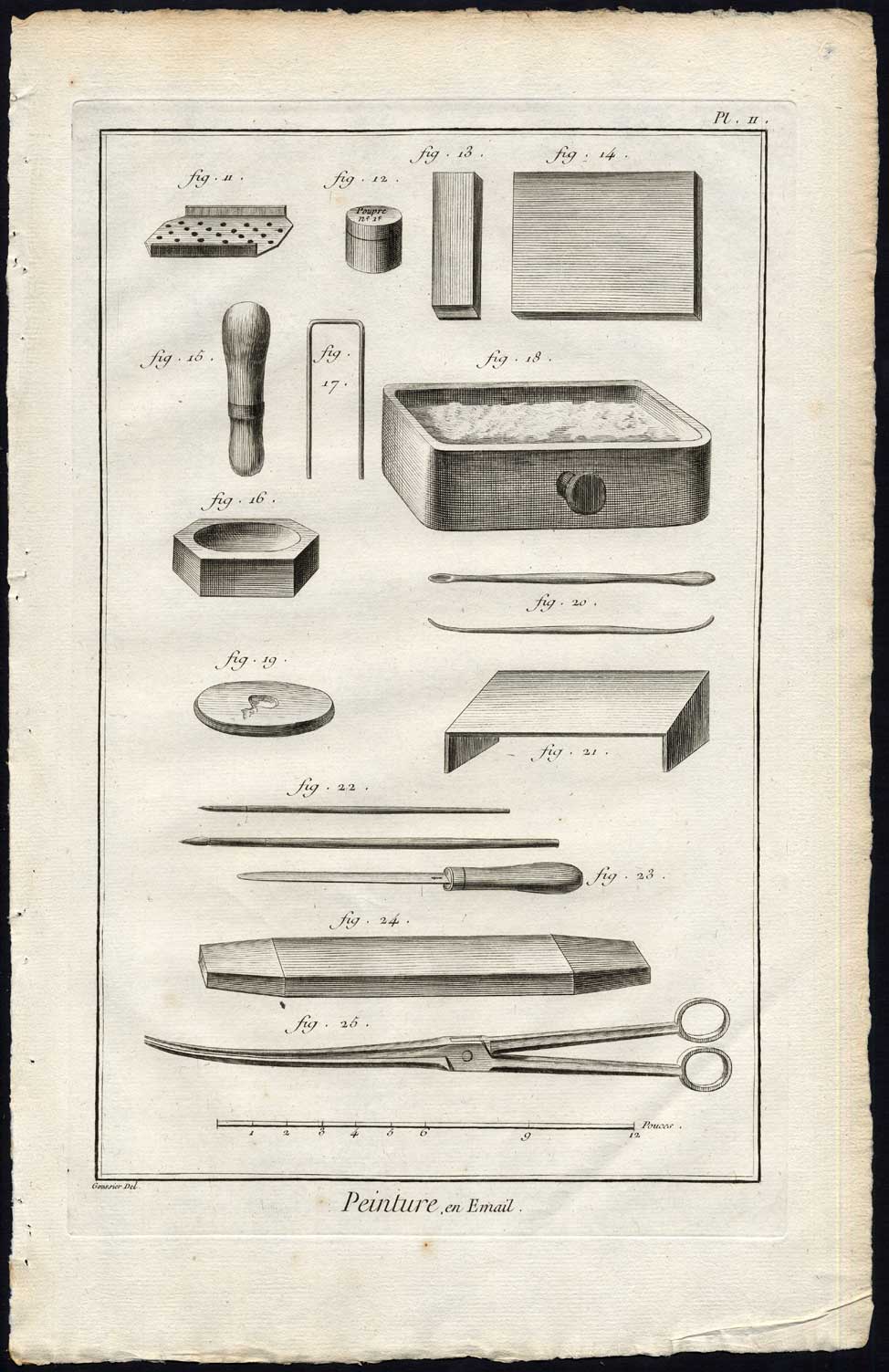 , 2 Antique Prints-EMAILLE-ENAMEL-PORCELAIN-PEARL-LAMP-Diderot-1751, Pictura Antique Prints