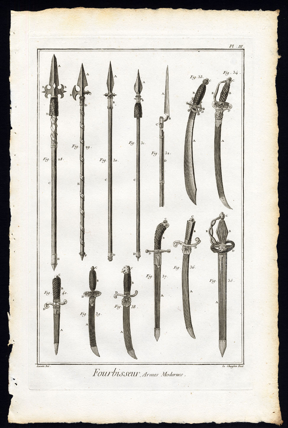 , 10 Antique Prints-FOURBISSEUR-SWORD MAKER-WEAPONS-Diderot-Defehrt-1751, Pictura Antique Prints