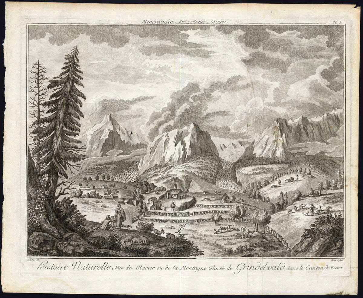 , Antique Print-MINERALOGY-GLACIER-BERN-GRINDELWALD-SWITZERLAND-Diderot-1751, Pictura Antique Prints