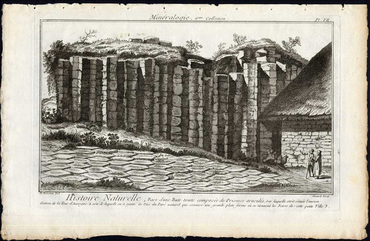 , Antique Print-MINERALOGY-PRISM-CASTLE-TOUR AUVERGNE-FRANCE-Diderot-1751, Pictura Antique Prints