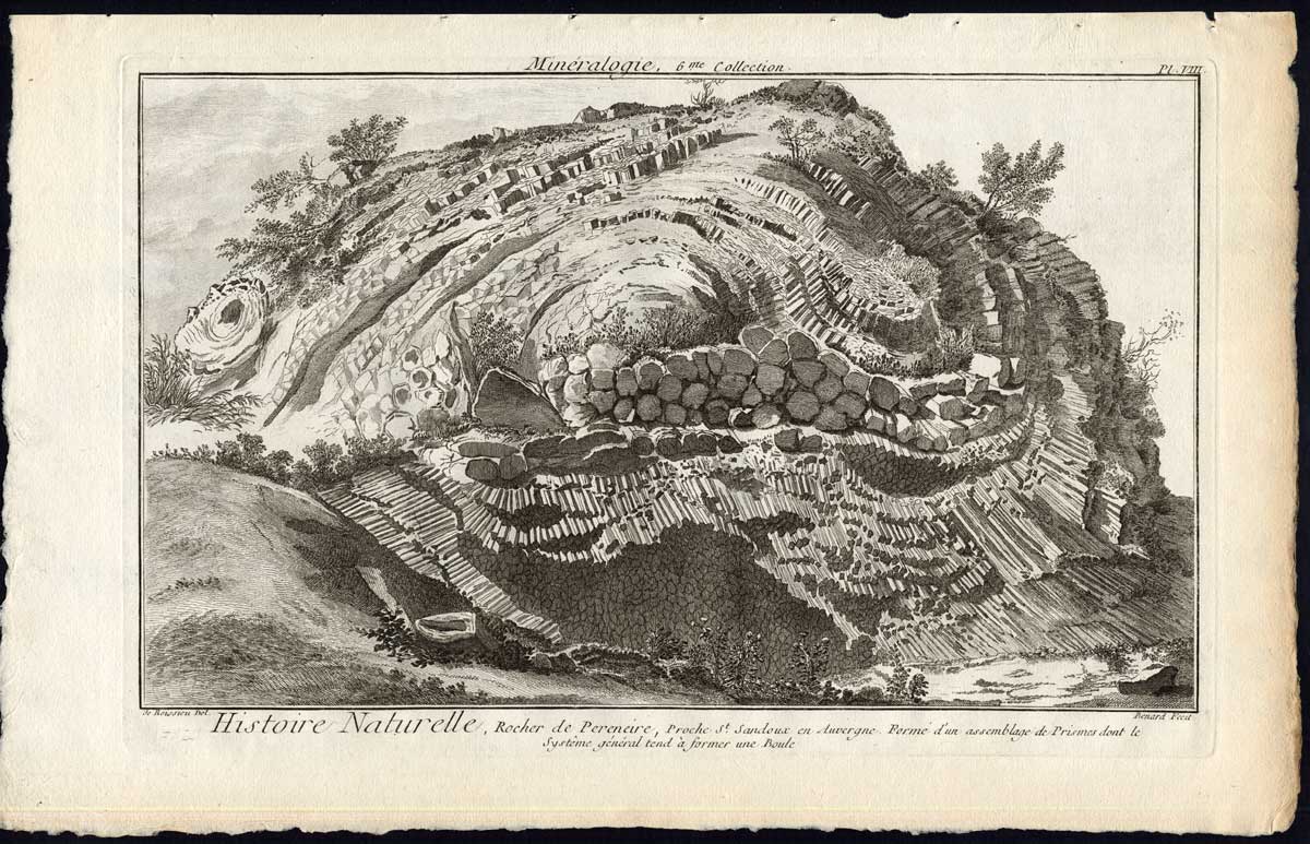 , Antique Print-MINERALOGY-PRISM-PERENEIRE-SANDOUX-AUVERGNE-FRANCE-Diderot-1751, Pictura Antique Prints