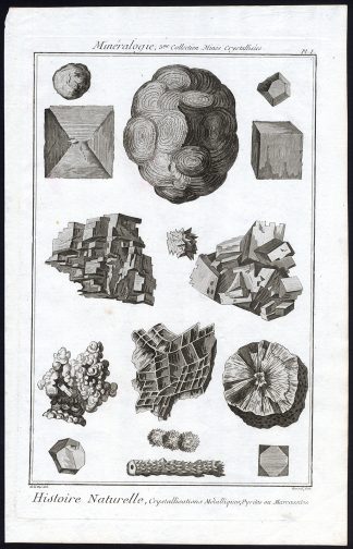 Antique Print-MINERALOGY-CRYSTAL-PYRITE-MARCASITE-Diderot-1751